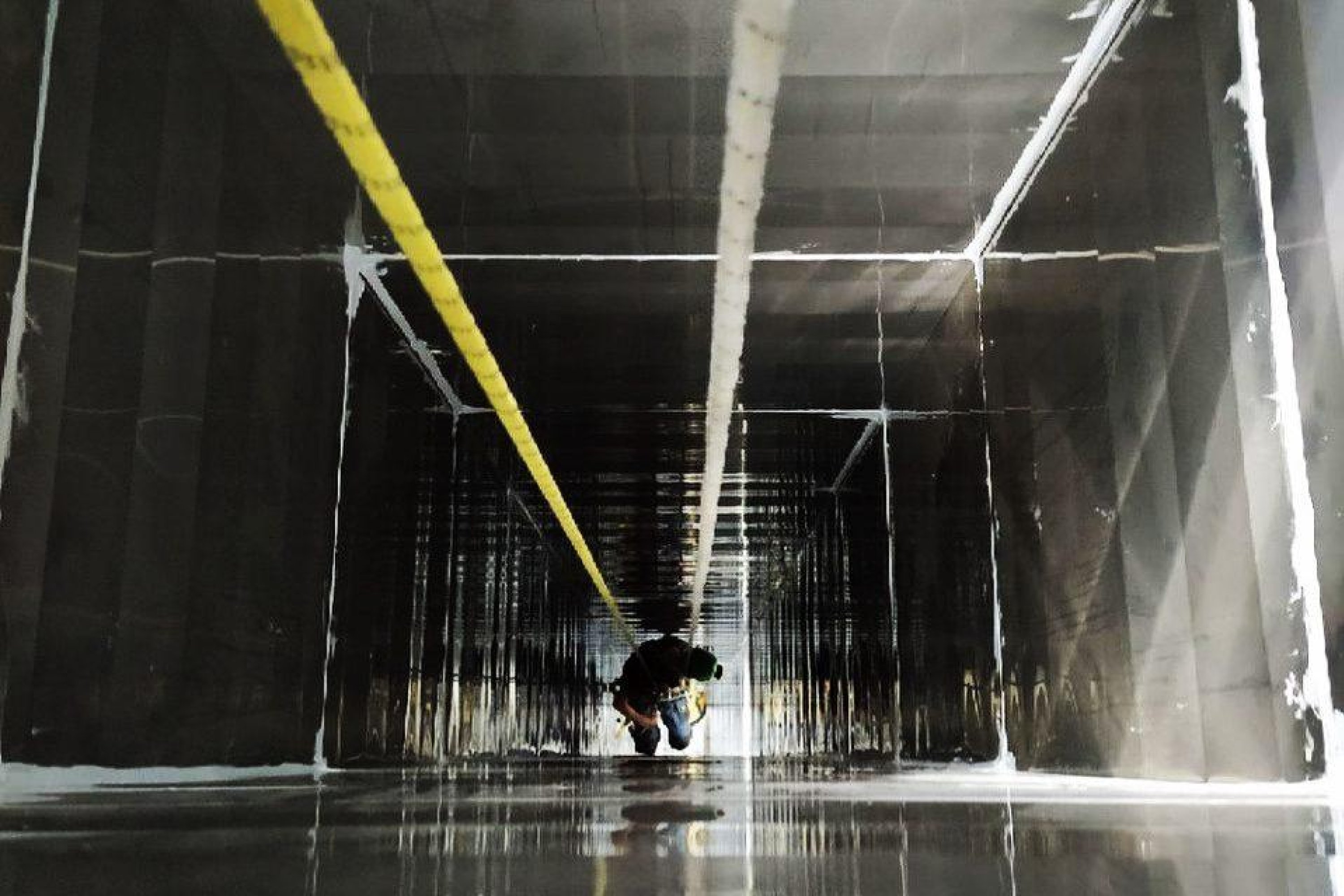 Lüftungsschacht von innen  – Toprope